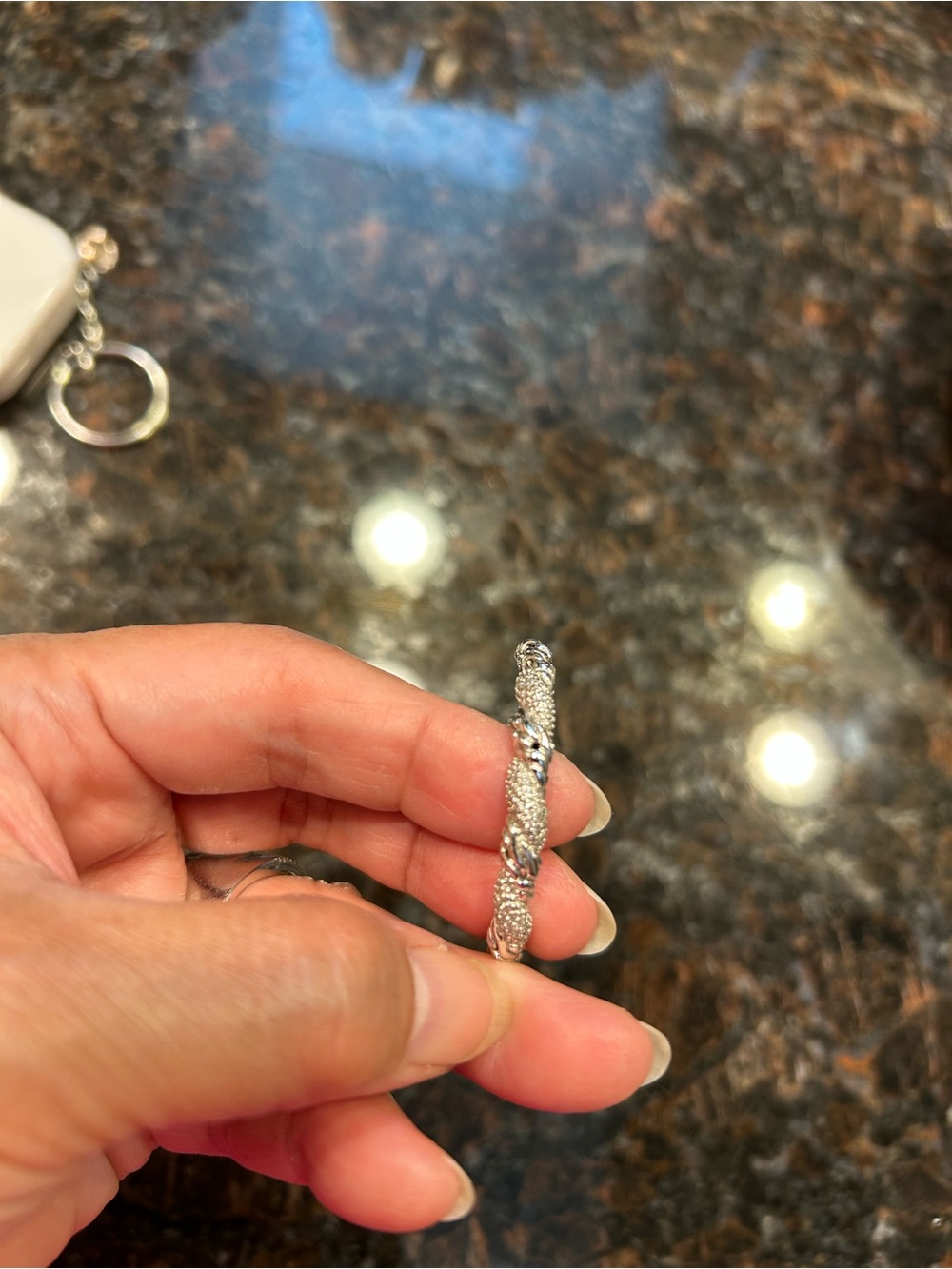 John Hardy silver and diamond earrings - Picture 2 of 5